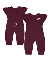 Colosseum Baby Boys and Girls Maroon Virginia Tech Hokies Beautopia Waffle Knit Romper