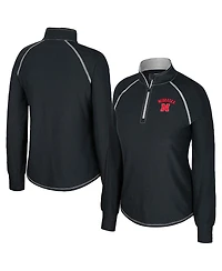 Colosseum Women's Black Nebraska Huskers Bikram Raglan Quarter-Zip Sweatshirt