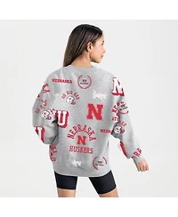 Gameday Couture Women's Gray Nebraska Huskers Always on Repeat Fleece Sweatshirt