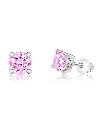 Chanteur/Girl/October Crystal White Gold Palladium Plating Screwstud Earring