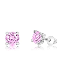 Chanteur/Girl/October Crystal White Gold Palladium Plating Screwstud Earring