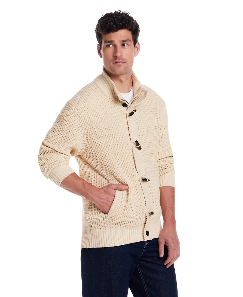 Weatherproof Vintage Men's Tuck Stitch Long Sleeves Sweater Jacket