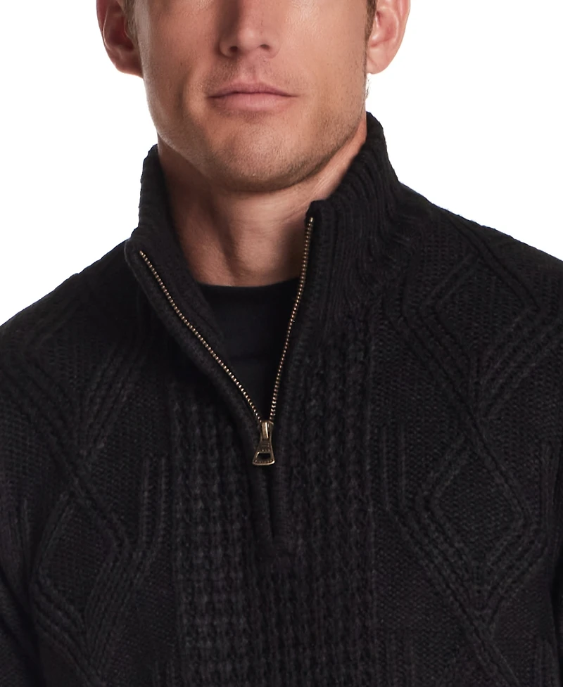 Weatherproof Vintage Men's Cable-Knit Quarter-Zip Sweater
