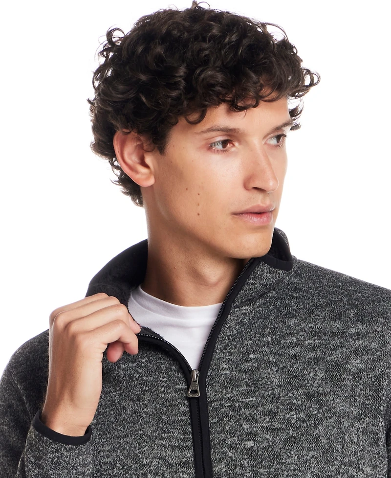 Weatherproof Vintage Men's Fleece Quarter Zip Sweater with Sherpa