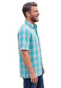 KingSize Big & Tall Short-Sleeve Plaid Shirt