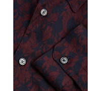 Ted Baker Men's Akselle Regular Fit Tonal Floral Print Long Sleeve Shirt