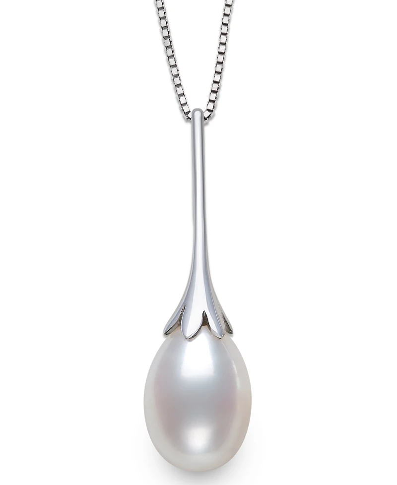 Belle de Mer Cultured Freshwater Drop Pearl (7-8mm) Necklace in Sterling Silver
