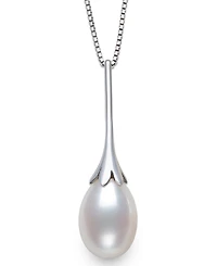 Belle de Mer Cultured Freshwater Drop Pearl (7-8mm) Necklace in Sterling Silver