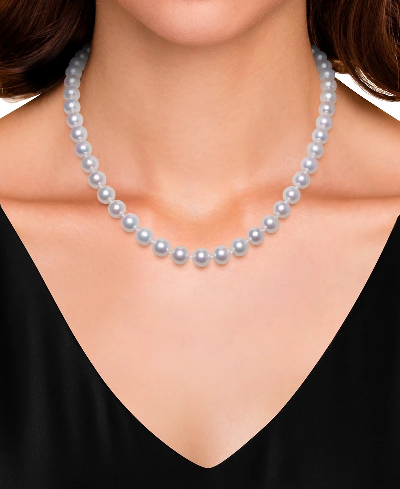 Belle de Mer Cultured Akoya Pearl (8-8.5mm) Necklace in 14k Gold