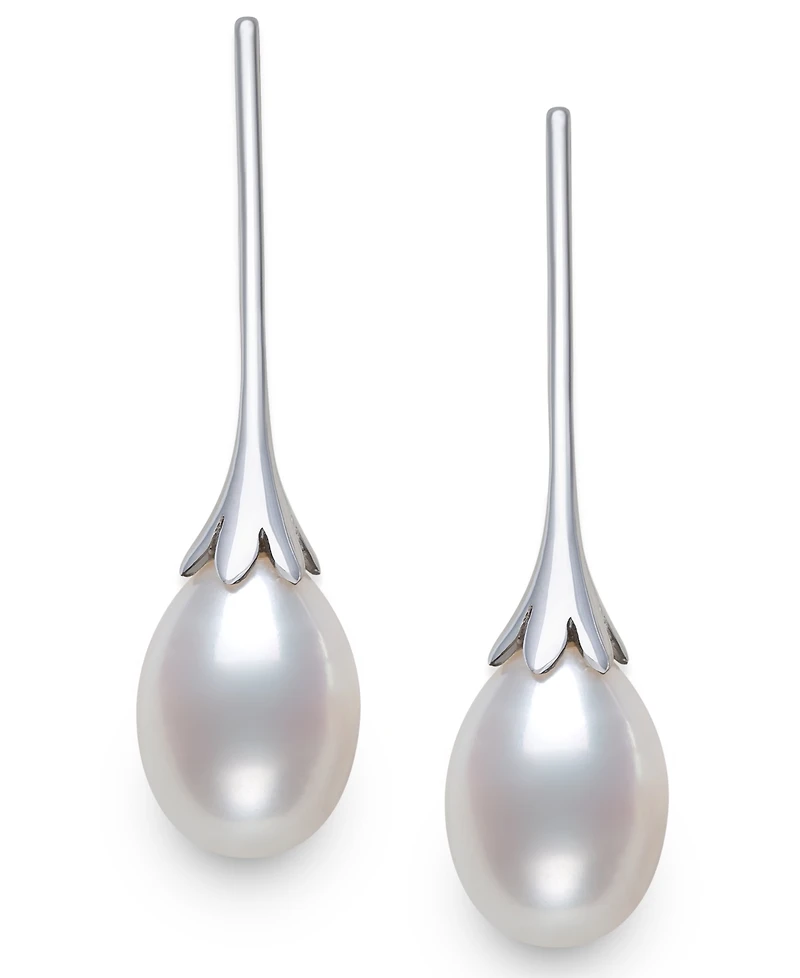 Belle de Mer Cultured Freshwater Drop Pearl (7-8mm) Earrings in Sterling Silver