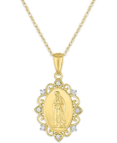 Macy's Diamond Pendant Necklace (1/20 ct. t.w.) in 10K Yellow Gold