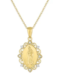 Macy's Diamond Pendant Necklace (1/20 ct. t.w.) in 10K Yellow Gold
