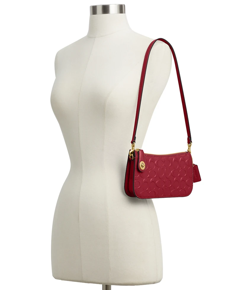 Coach Penn Signature Patent Leather Shoulder Bag