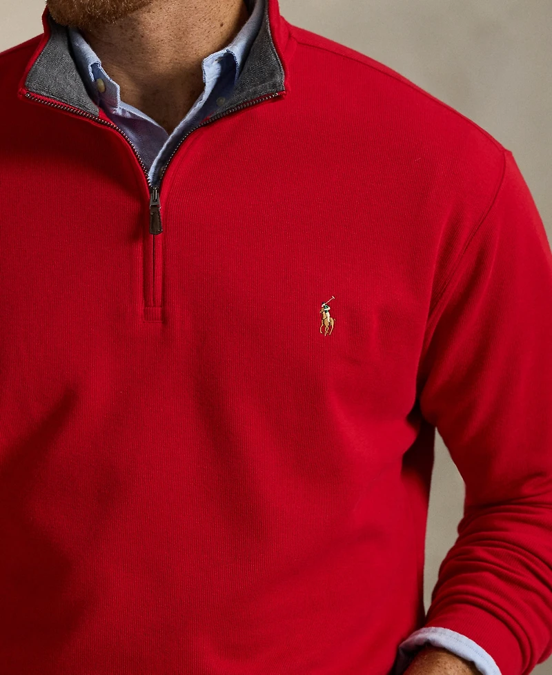 Polo Ralph Lauren Men's Big & Tall Estate-Rib Quarter-Zip Pullover Sweater