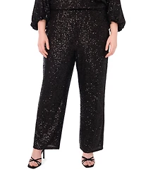 Vince Camuto Plus Sequined Pull-On Flare Pants