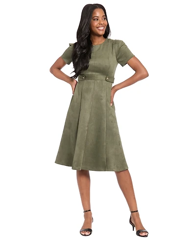 London Times Petite Crewneck Midi Dress