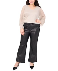 Vince Camuto Plus Metallic V-Neck Blouse