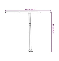 vidaXL Awning Post Set White Iron 118.1x96.5 in Rotatable
