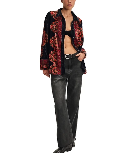Free People Women's One Night Floral Print Long Sleeve Top