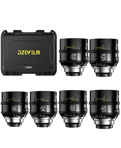 Dzofilm Vespid2 Prime Cinema 6-Lens Kit with 18mm, 24mm, 35mm, 50mm, 85mm, 105mm T1.9 Lens for Pl Mount