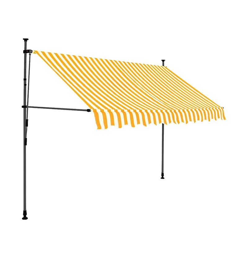 Retractable Awning White and Orange Polyester with Pu coating