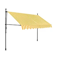 Retractable Awning White and Orange Polyester with Pu coating