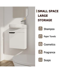 Lovmor Soft Close Doors Bathroom Vanity With Sink 16 Inch For Small Bathroom