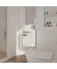 Lovmor Soft Close Doors Bathroom Vanity With Sink 16 Inch For Small Bathroom