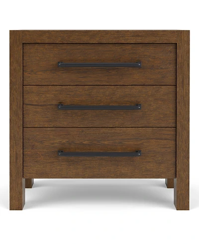 Davie Cracked Oak 3 Drawer Nightstand