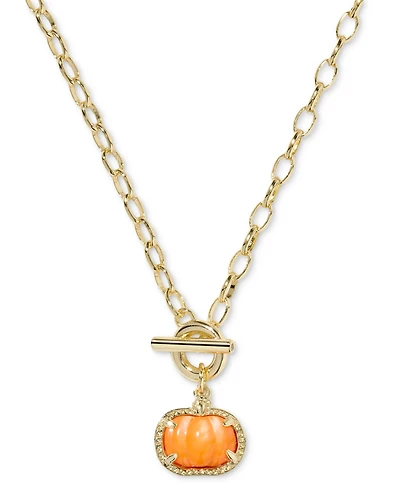 Kendra Scott Mother of Pearl Pumpkin Link and Chain in 14K Gold Over Brass Necklace