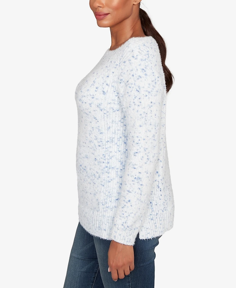 Ruby Rd. Petite Speckled Chenille Eyelash Sweater