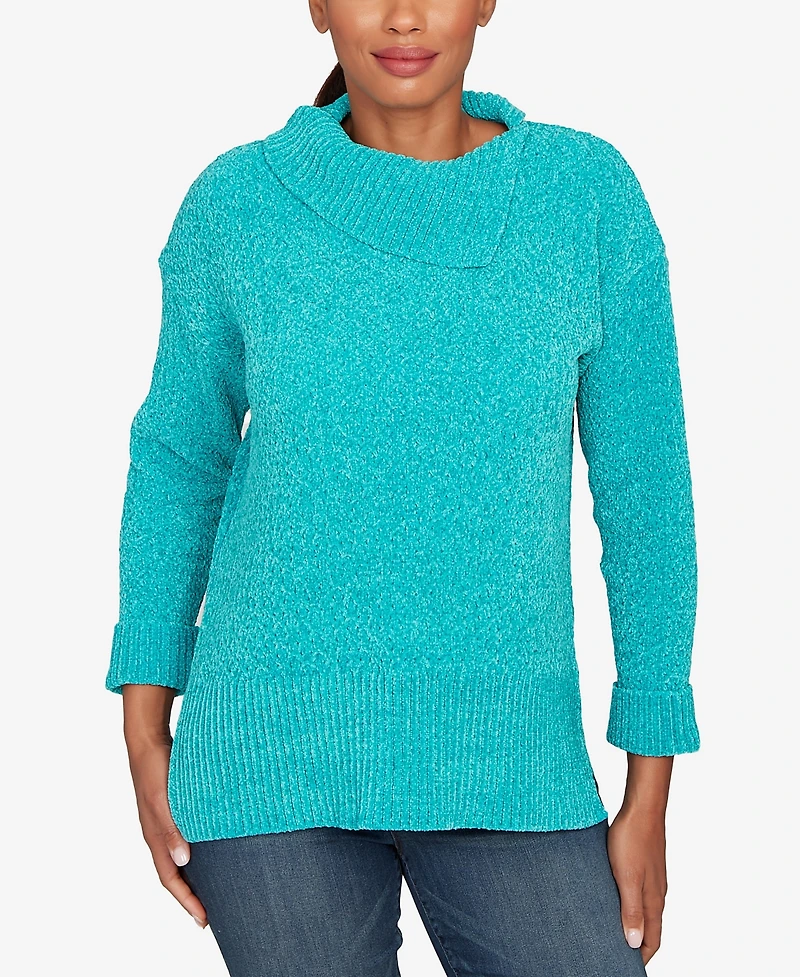 Ruby Rd. Petite Split Cowl Chenille Pullover Sweater
