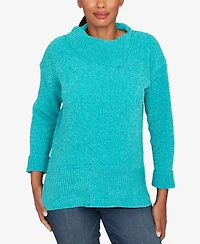 Ruby Rd. Petite Split Cowl Chenille Pullover Sweater
