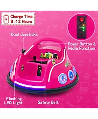 12V Electric Ride On Car with Remote Control and Flashing Led Lights-Pink