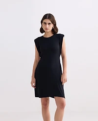 Reistor Women's Muscle Tee Short Dress in Black