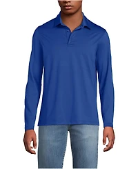 Lands' End School Uniform Men's Rapid Dry Long Sleeve Modern Fit Polo