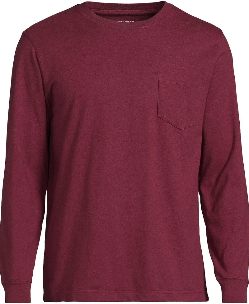 Lands' End Men's Super-t Long Sleeve T-Shirt with Pocket
