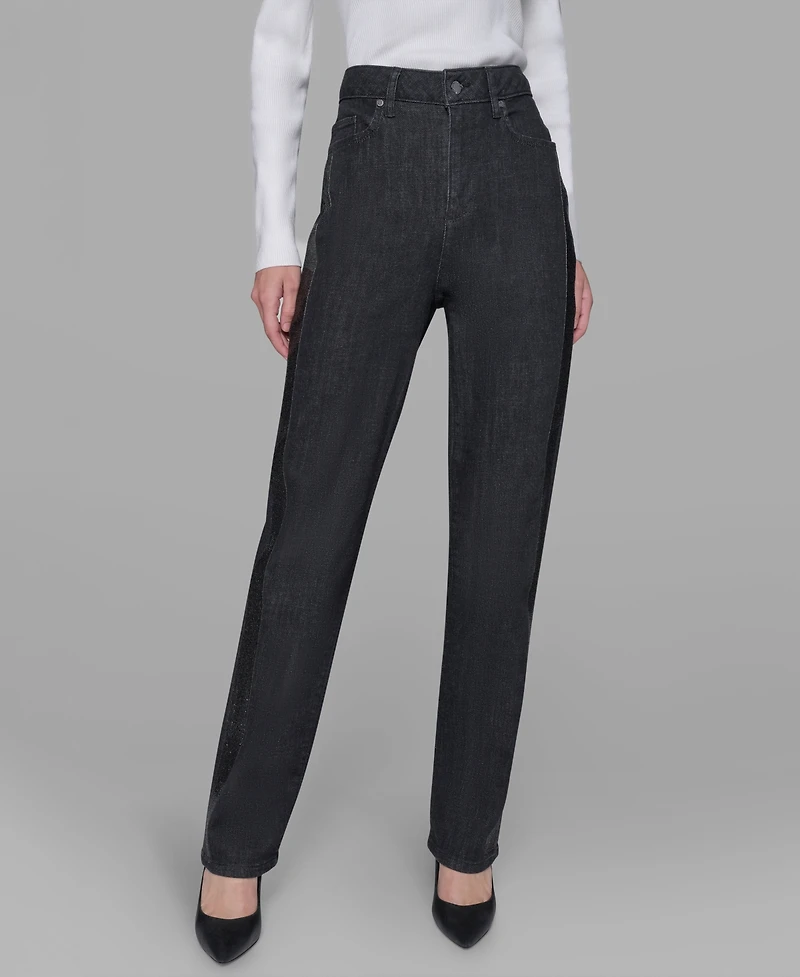 Karl Lagerfeld Paris Petite Rhinestone Denim Jeans