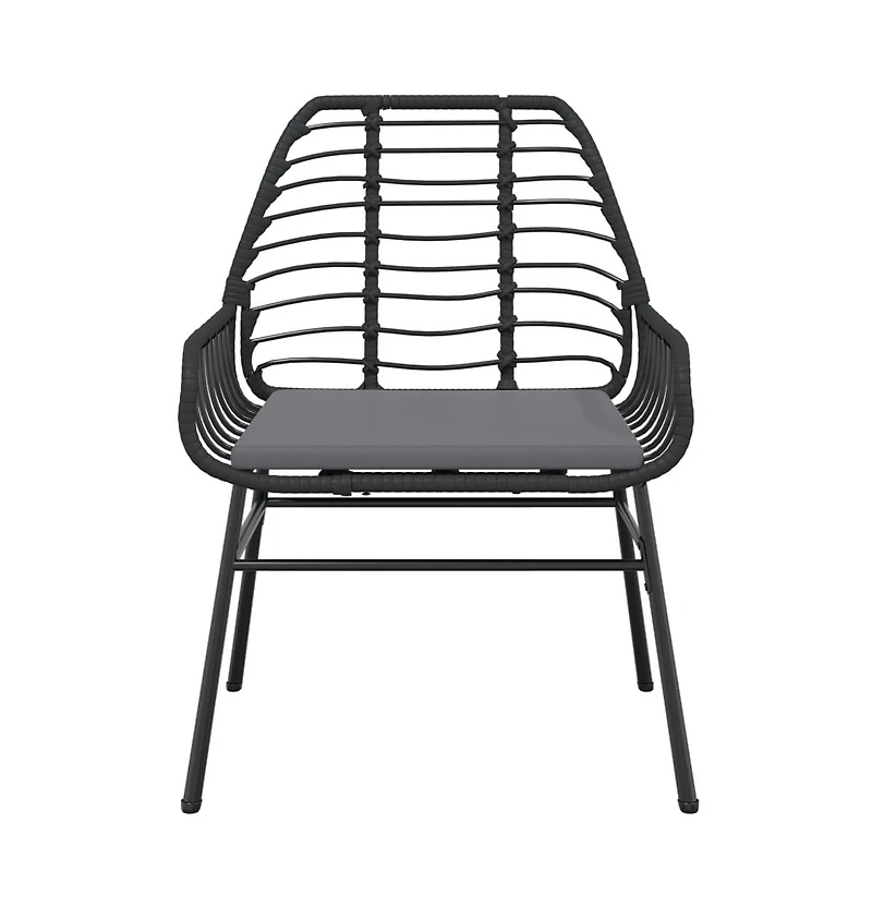 Garden Chair Black Pe Rattan Standard size for adults