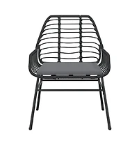 Garden Chair Black Pe Rattan Standard size for adults