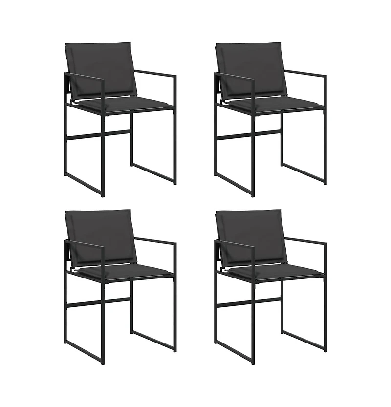 Garden Chair Set of 4 Black and Dark Grey