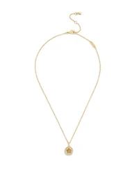 Coach Gold Plated Tea Rose Pendant Necklace