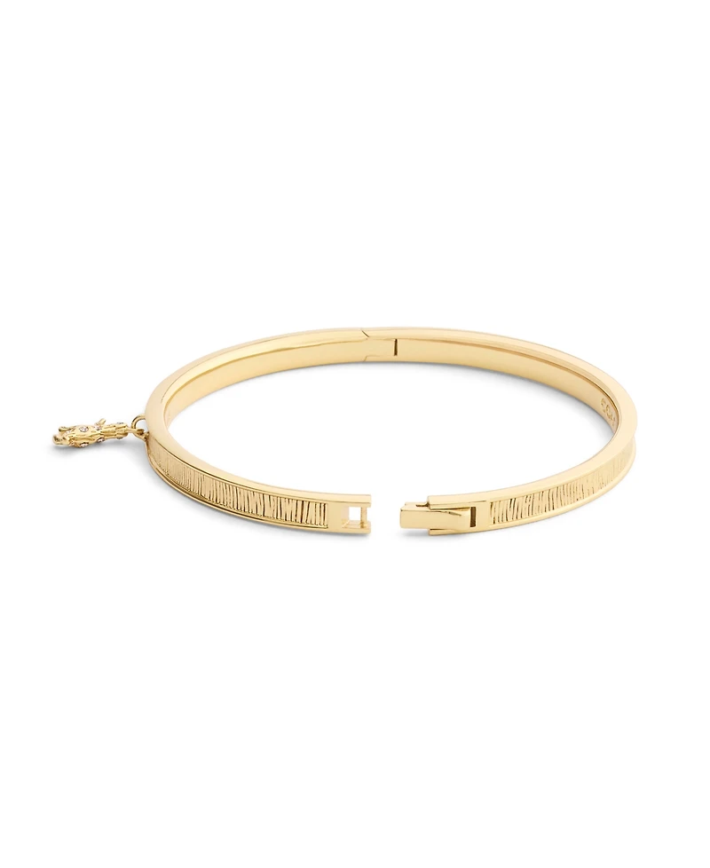 Coach Gold Plated Rexy Charm Bangle Bracelets