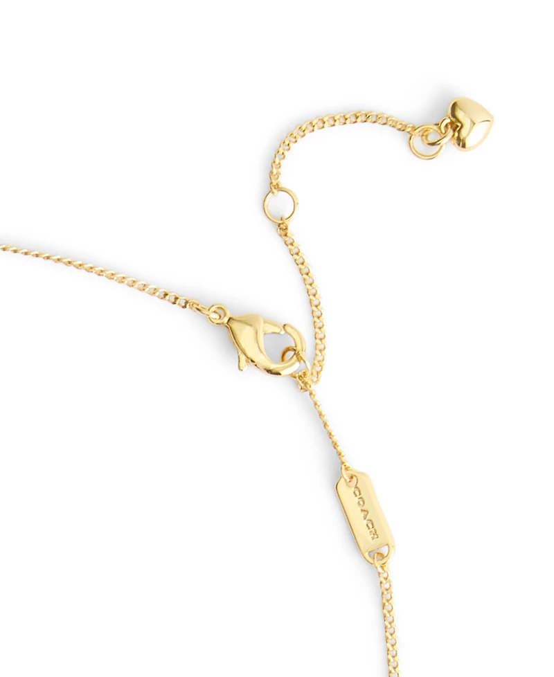 Coach Gold Plated Signature Cat Pendant Necklace