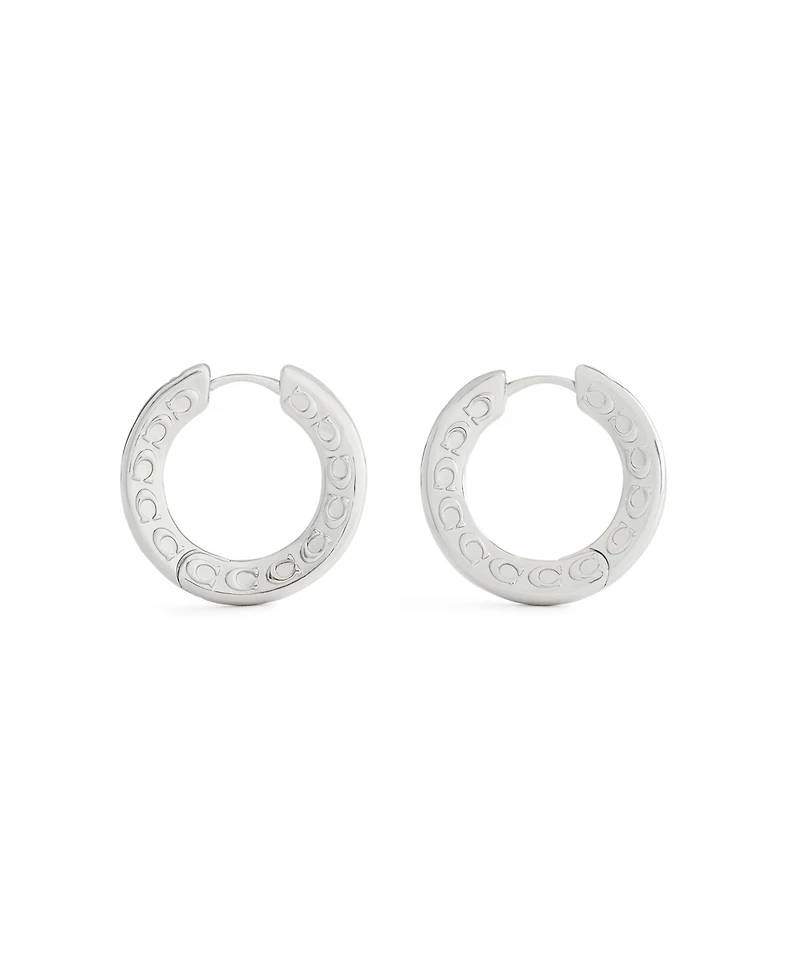Coach Signature C Minimal Hoop Earrings