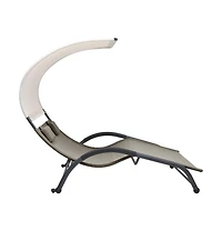 Sun Lounger Taupe Textilene, steel Double Double Sun Lounger
