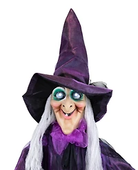 5.5' Lighted and Animated Witch Halloween Figure Decoration