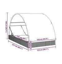 Patio Sunbed Brown