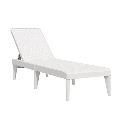 Sun Lounger White Polypropylene Medium Multi-Position Backrest