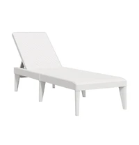 Sun Lounger White Polypropylene Medium Multi-Position Backrest
